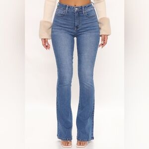 2/$35 Fashion Nova Affair Of The Flare Stretch Jeans - Medium Blue Wash sz 13